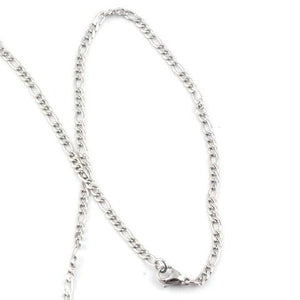 Stainless Steel Figaro 3mm Necklace 24"