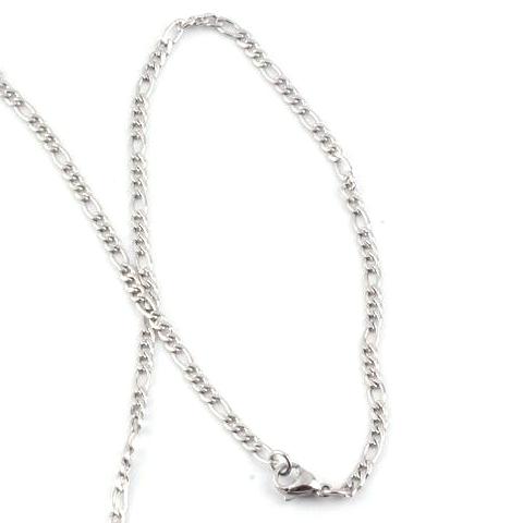 Stainless Steel Figaro 3mm Necklace 24
