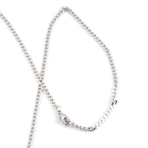 Stainless Steel Flat Curb 3mm Necklace 24"