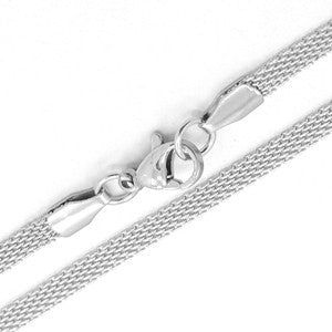 Stainless Steel Flat Mesh 3mm Necklace 20"