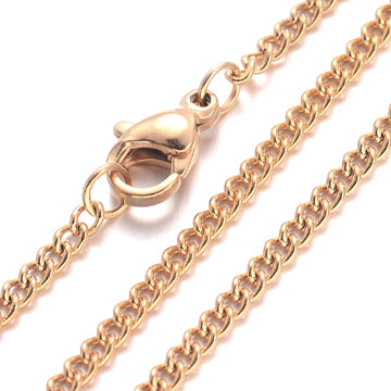Stainless Steel Gold Plated Curb Necklace 18