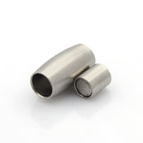 Stainless Steel Barrel Magnetic Clasp Matte 7x14mm (2 sets)