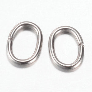 Stainless Steel Oval Open Jump Ring 10x6mm (100 pcs)