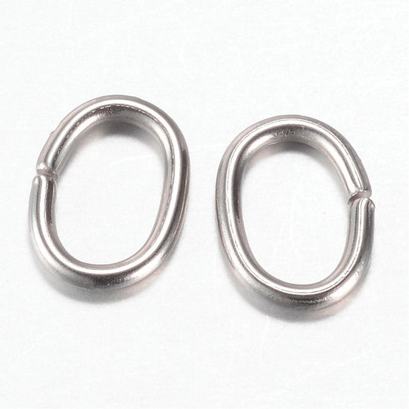Stainless Steel Oval Open Jump Ring 7x5mm (100 pcs)