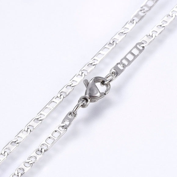 Stainless Steel Mariner Link Necklace 18
