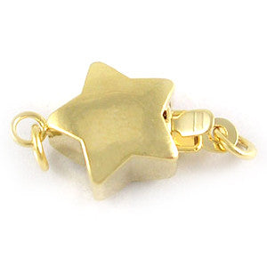 Gold Plated Brass Star Clasp 10x15mm (5 pcs)
