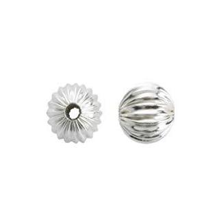 Sterling Silver Corrugated Round Bead 4mm AT (30 pcs)