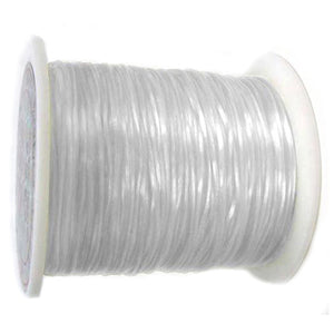 Elastic Stretchy Wire 180 ft, flat 0.8mm - White