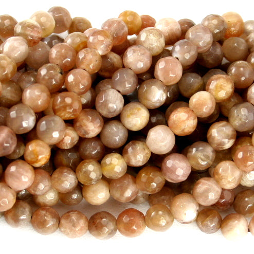 Sunstone Faceted Round 4mm, 6mm