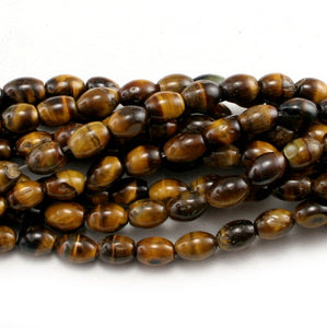 Tiger's Eye Rice Oval 6x8mm