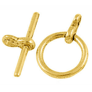 Gold Plated Brass Plain Toggle Clasp 12mm (10 sets)