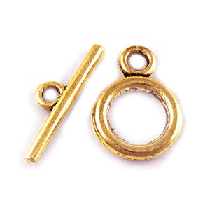 Antique Gold Pewter Plain Toggle Clasp 14mm (10 sets)