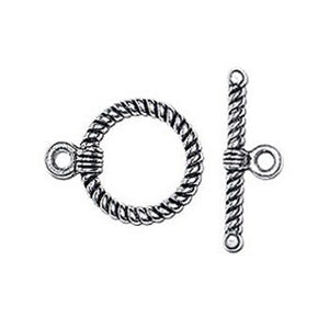 Pewter Silver Rope Toggle 18mm (10 sets)