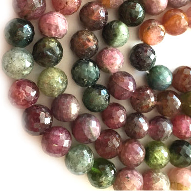 Tourmaline Faceted 4mm Round Beads