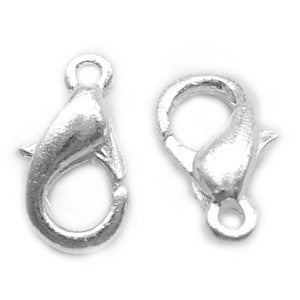Silver Plated Brass Trigger Clasp 8x14mm (20 sets)