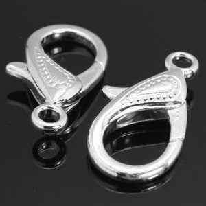 Silver Plated Brass Trigger Clasp 17x30mm (5 pcs)