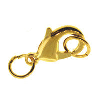 Gold Plated Bright Brass Trigger Clasp with 2 Rings 10x18mm (10 pcs)