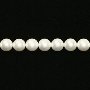 Shell Pearl Round Beads - White