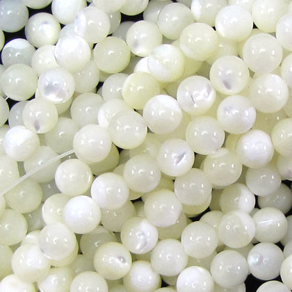 Natural White Mother of Pearl Round 6mm