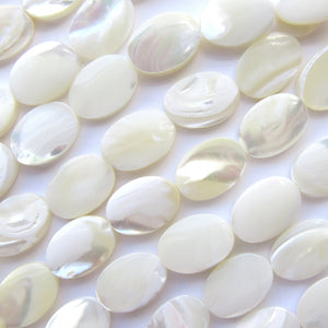 Natural White Mother of Pearl Oval 10x12mm
