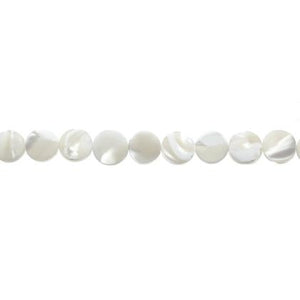Natural White Mother of Pearl Coin 8mm