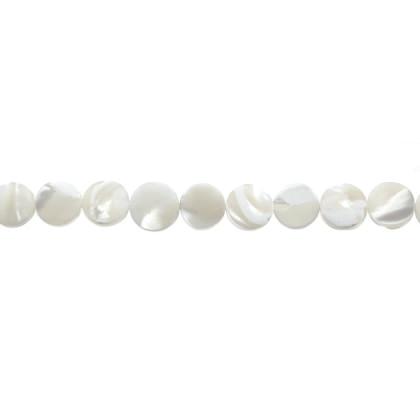 Natural White Mother of Pearl Coin 8mm