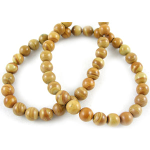 Wood Lace Stone Round Beads