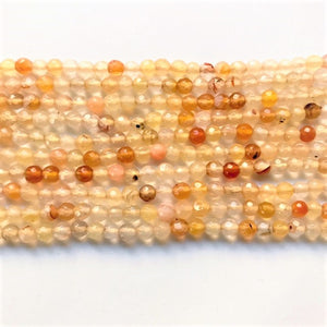Yellow Agate Faceted Round 4mm